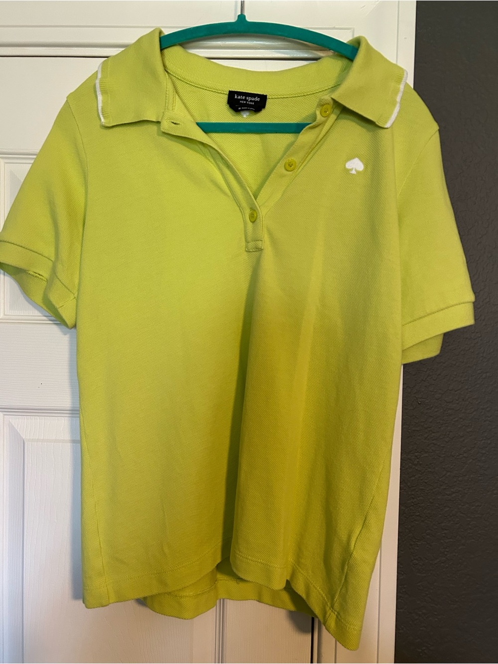 kate spade Lime Green Short-Sleeve Polo with White Spade Logo